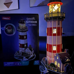 Night light effect on the lighthouse